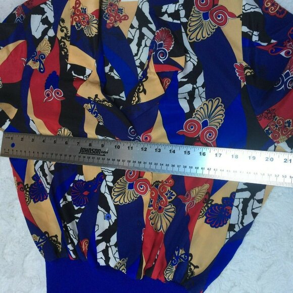 Vintage Castleberry Club Gump's Womens Size 12 V-Neck Owl Blouse Long Sleeve USA - Picture 6 of 10